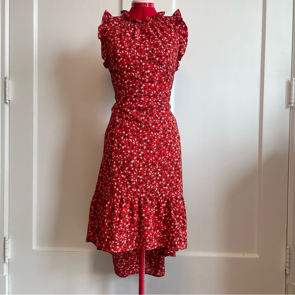 SOLD - Who What Wear Red Floral Hi-Lo Dress